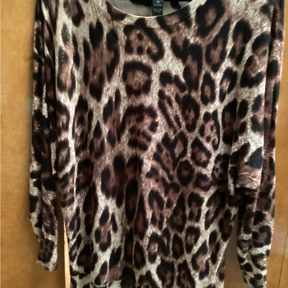 INC International Concepts Women sweater dolman sleeve, animal print, size 2X - Picture 5 of 5